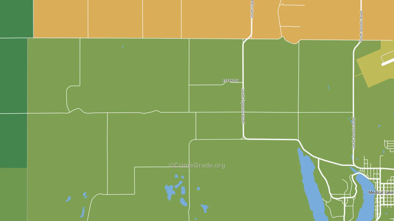 Espanola, WA Map of Vehicle Theft Rates
