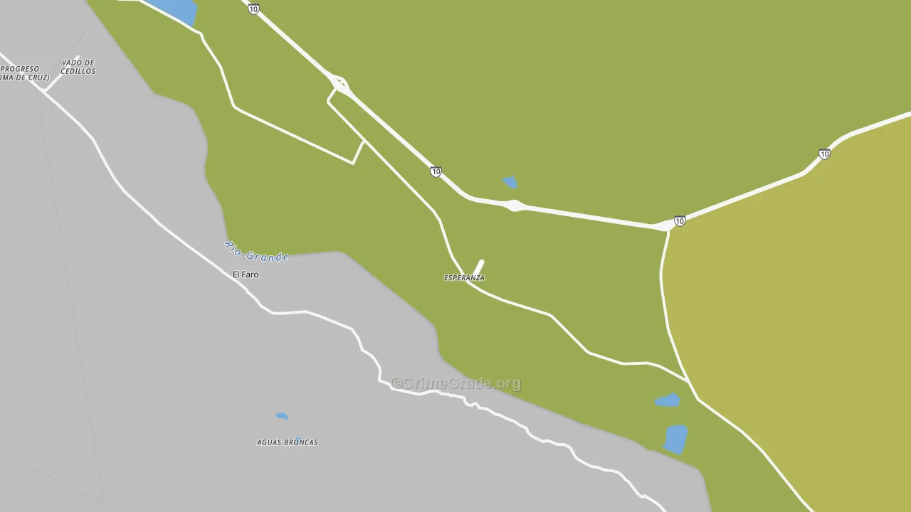 Esperanza, TX Map of Vehicle Theft Rates