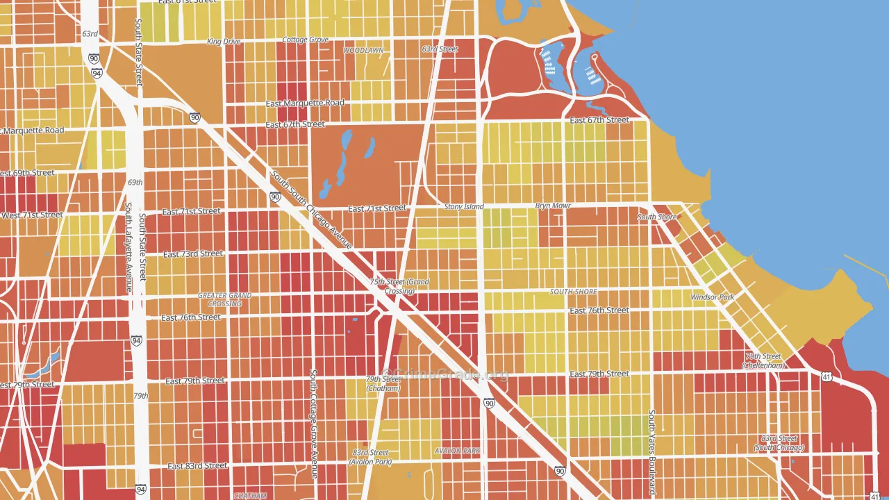 Essex, Chicago, IL Map of Vehicle Theft Rates