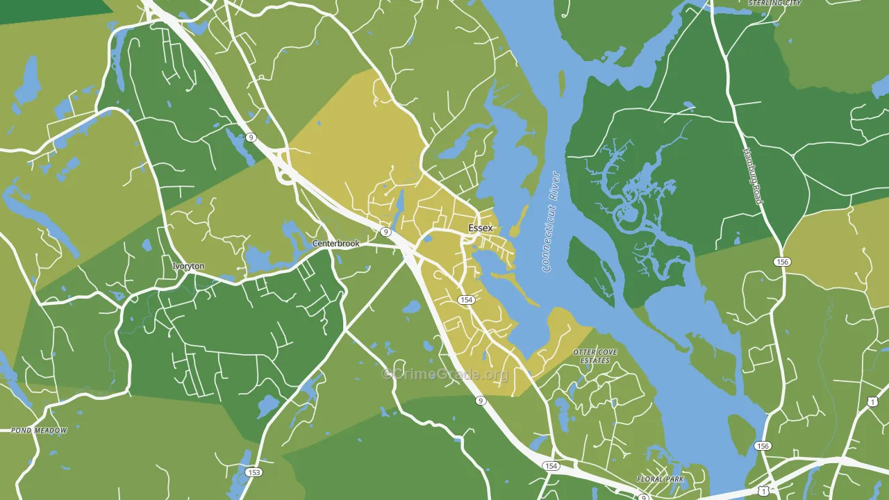 Essex, CT Map of Vehicle Theft Rates