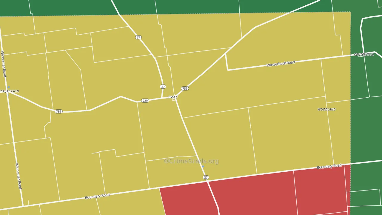 Essex, OH Map of Vehicle Theft Rates