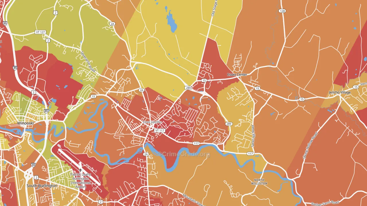 Essex, VT Map of Vehicle Theft Rates