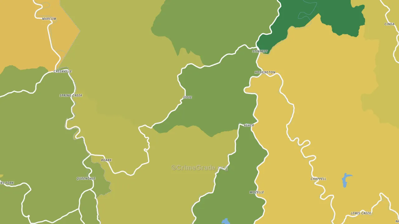 Essie, KY Map of Vehicle Theft Rates