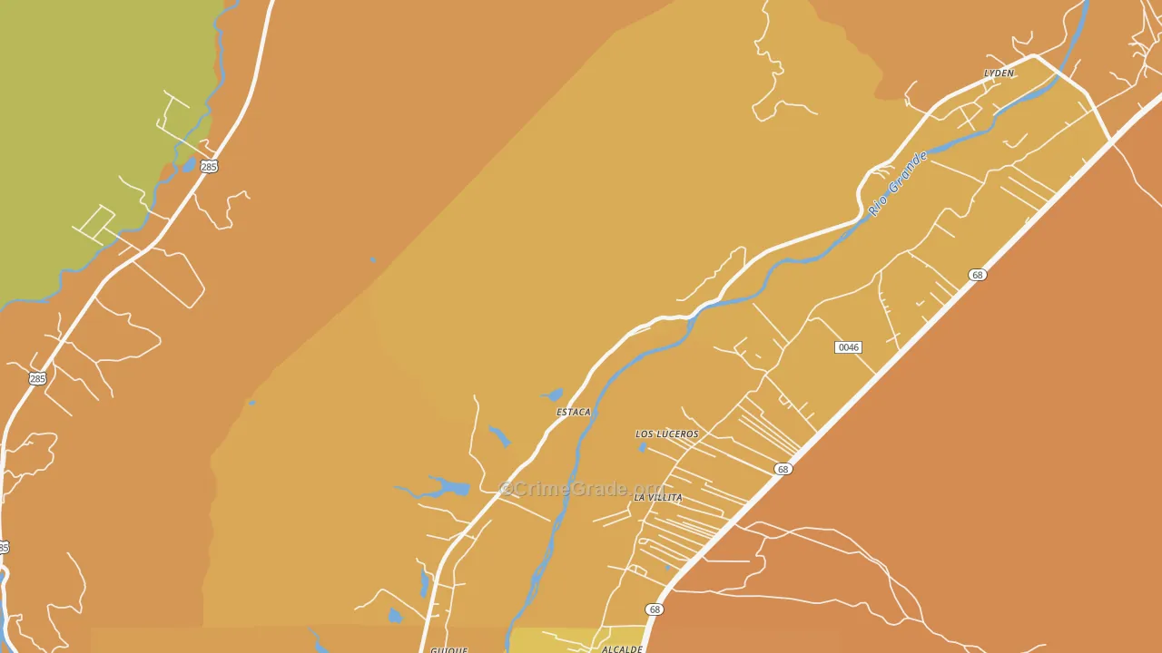 Estaca, NM Map of Vehicle Theft Rates