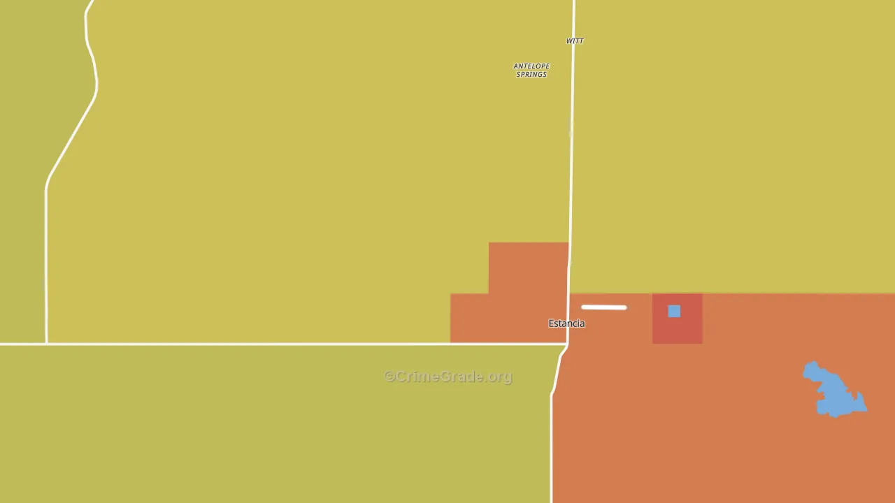 Estancia, NM Map of Vehicle Theft Rates