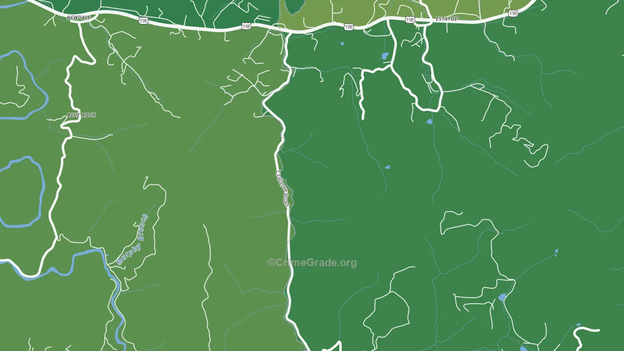 Estatoe, NC Map of Vehicle Theft Rates