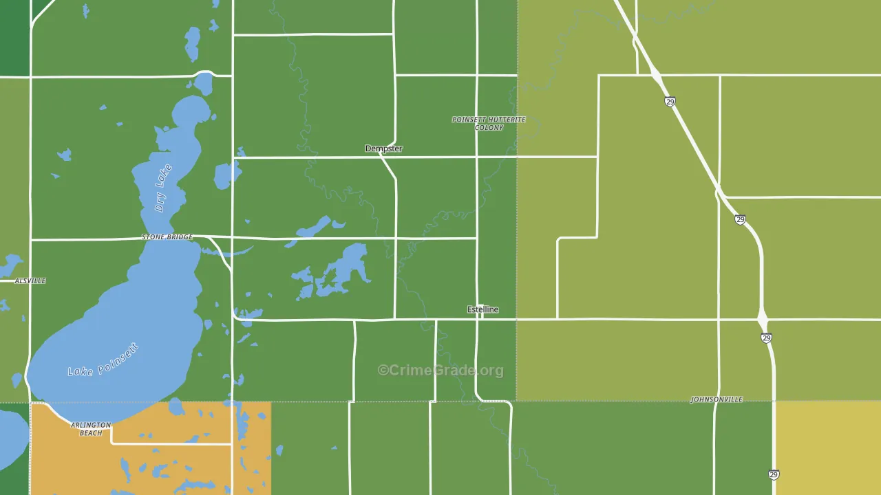 Estelline, SD Map of Vehicle Theft Rates