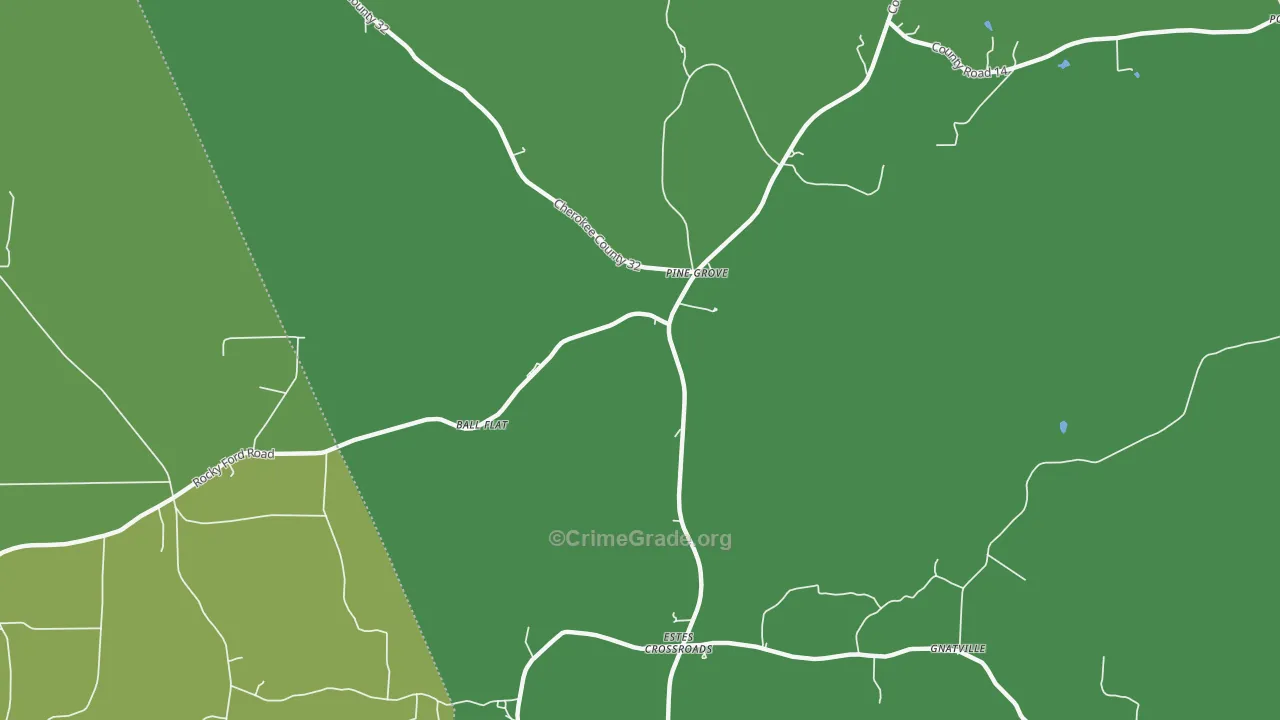 Estes Crossroads, AL Map of Vehicle Theft Rates