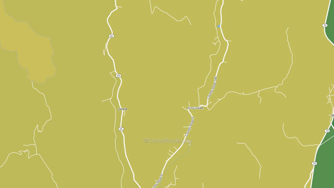 Estillfork, AL Map of Vehicle Theft Rates