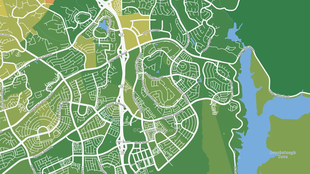 Estlake Greens, Chula Vista, CA Map of Vehicle Theft Rates