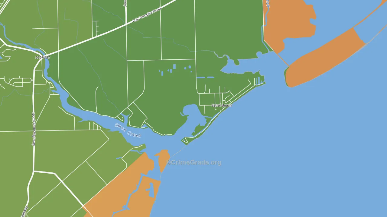 Estral Beach, MI Map of Vehicle Theft Rates
