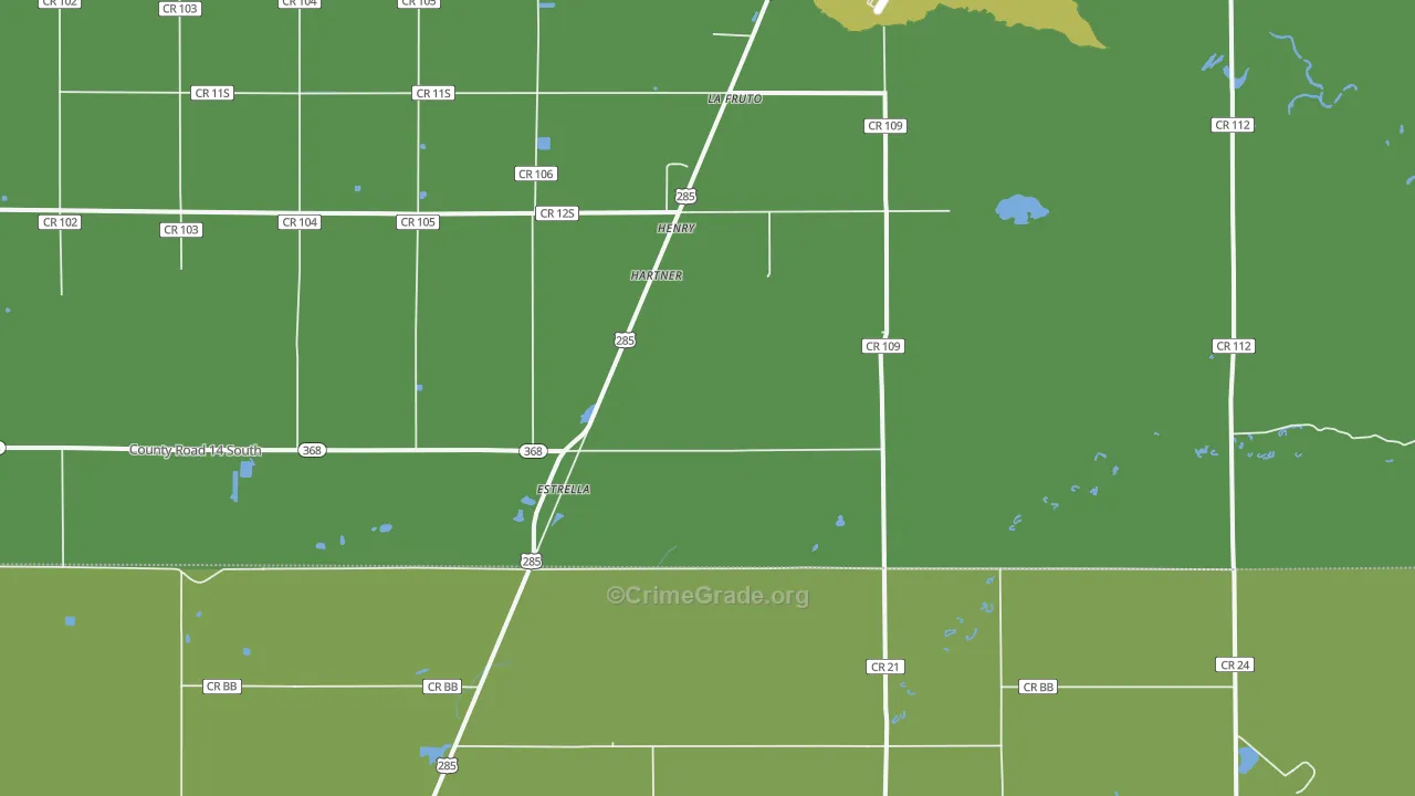 Estrella, CO Map of Vehicle Theft Rates