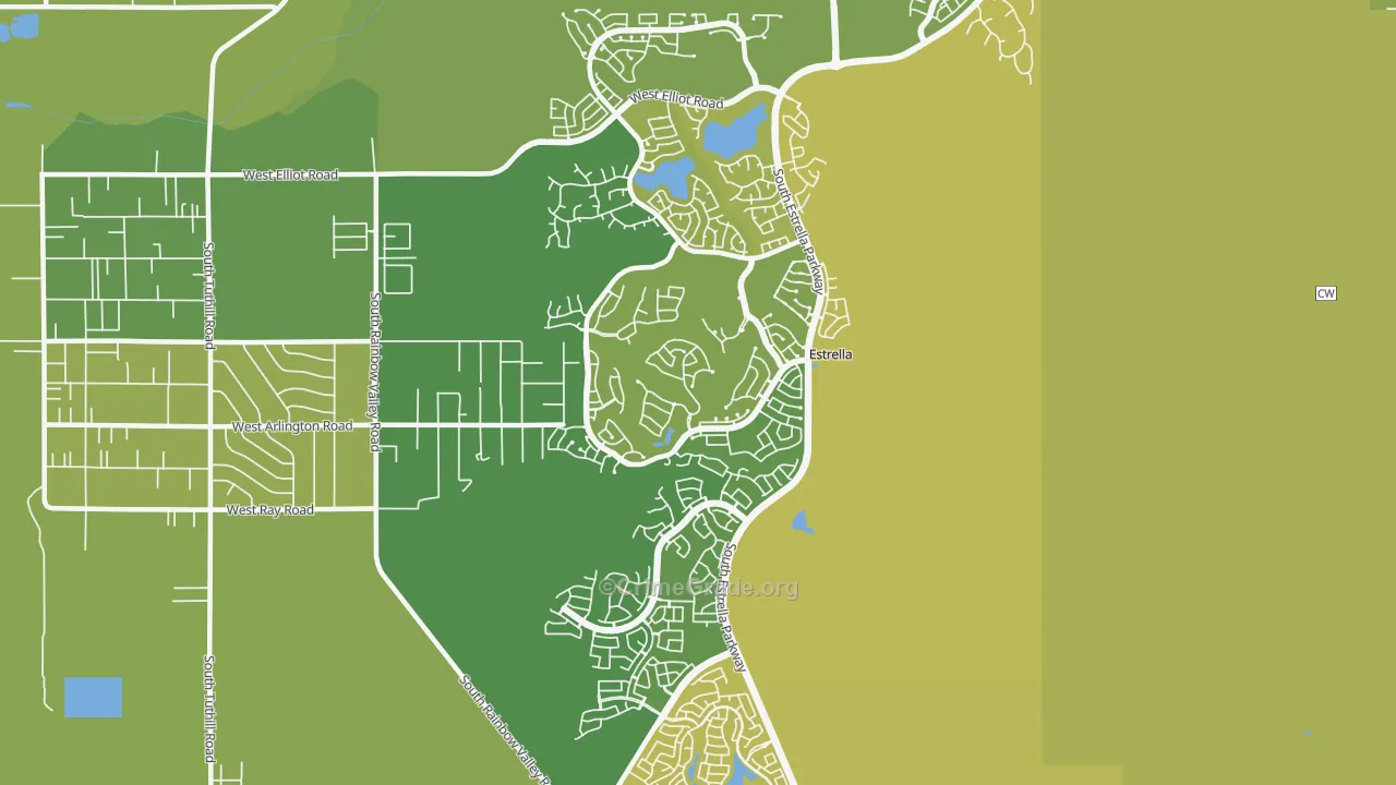 Estrella-Goodyear, Goodyear, AZ Map of Vehicle Theft Rates