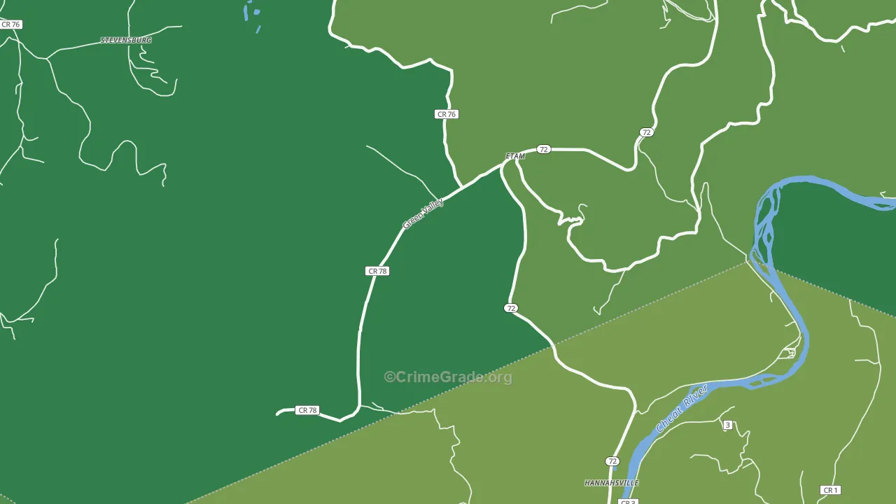 Etam, WV Map of Vehicle Theft Rates