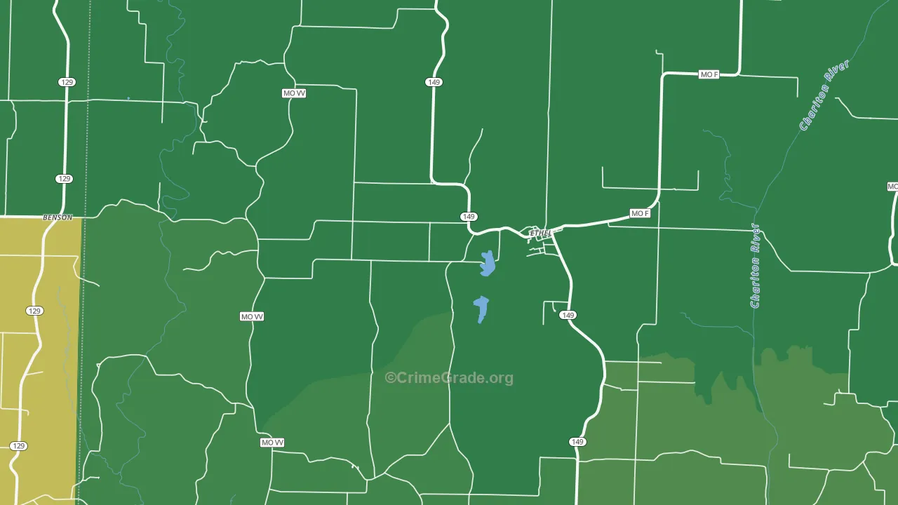 Ethel, MO Map of Vehicle Theft Rates