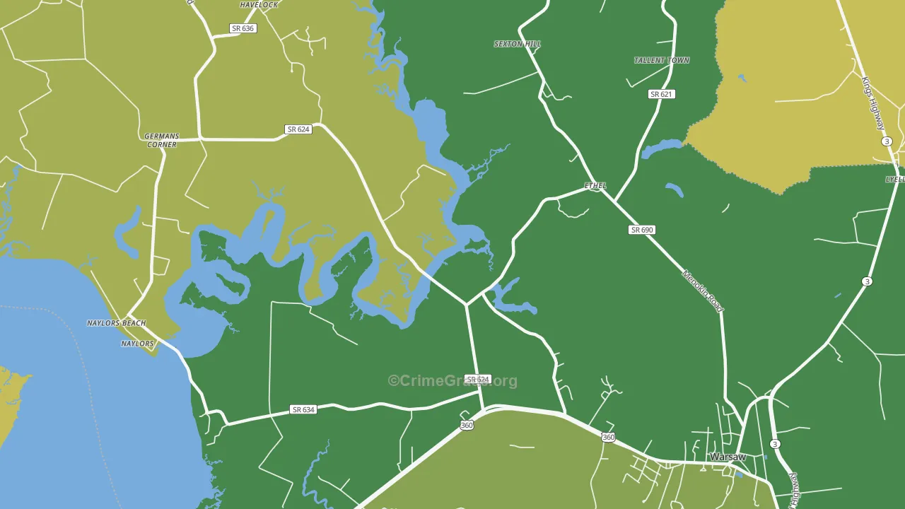 Ethel, VA Map of Vehicle Theft Rates