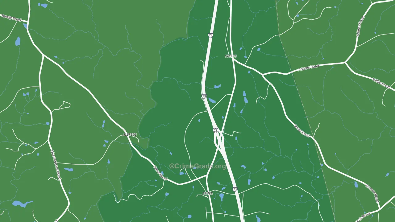 Ether, NC Map of Vehicle Theft Rates