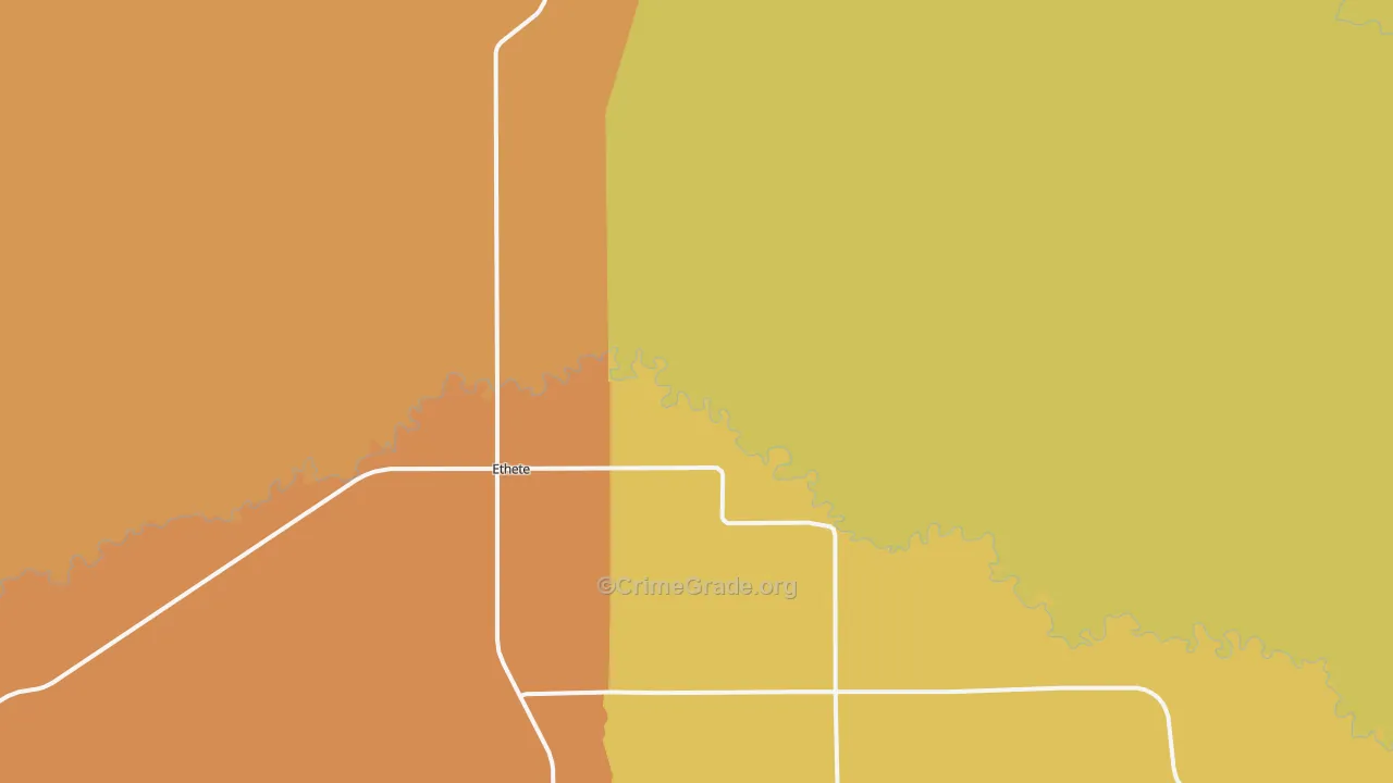 Ethete, WY Map of Vehicle Theft Rates