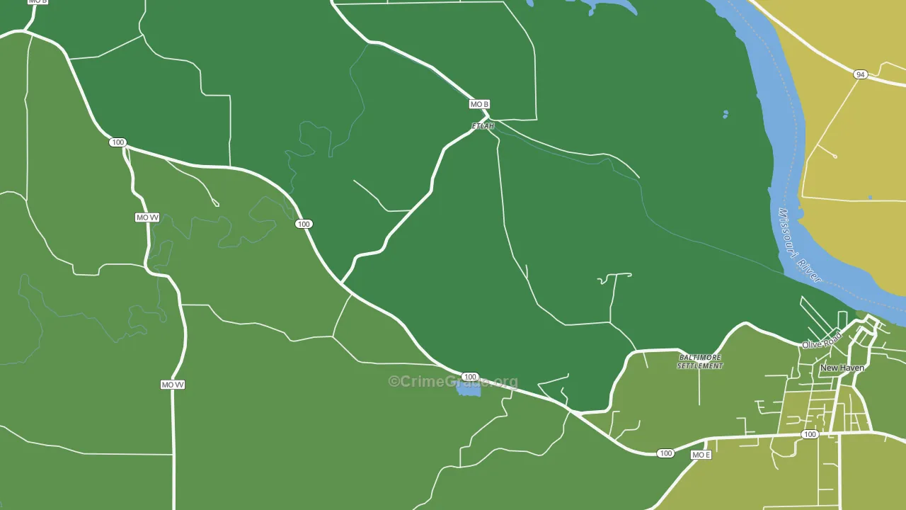 Etlah, MO Map of Vehicle Theft Rates