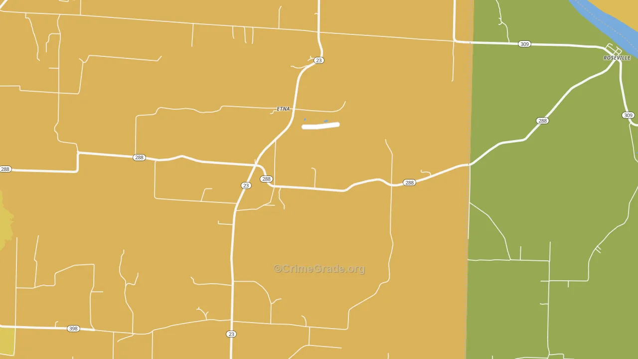 Etna, AR Map of Vehicle Theft Rates