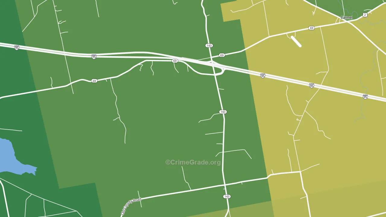 Etna Center, ME Map of Vehicle Theft Rates