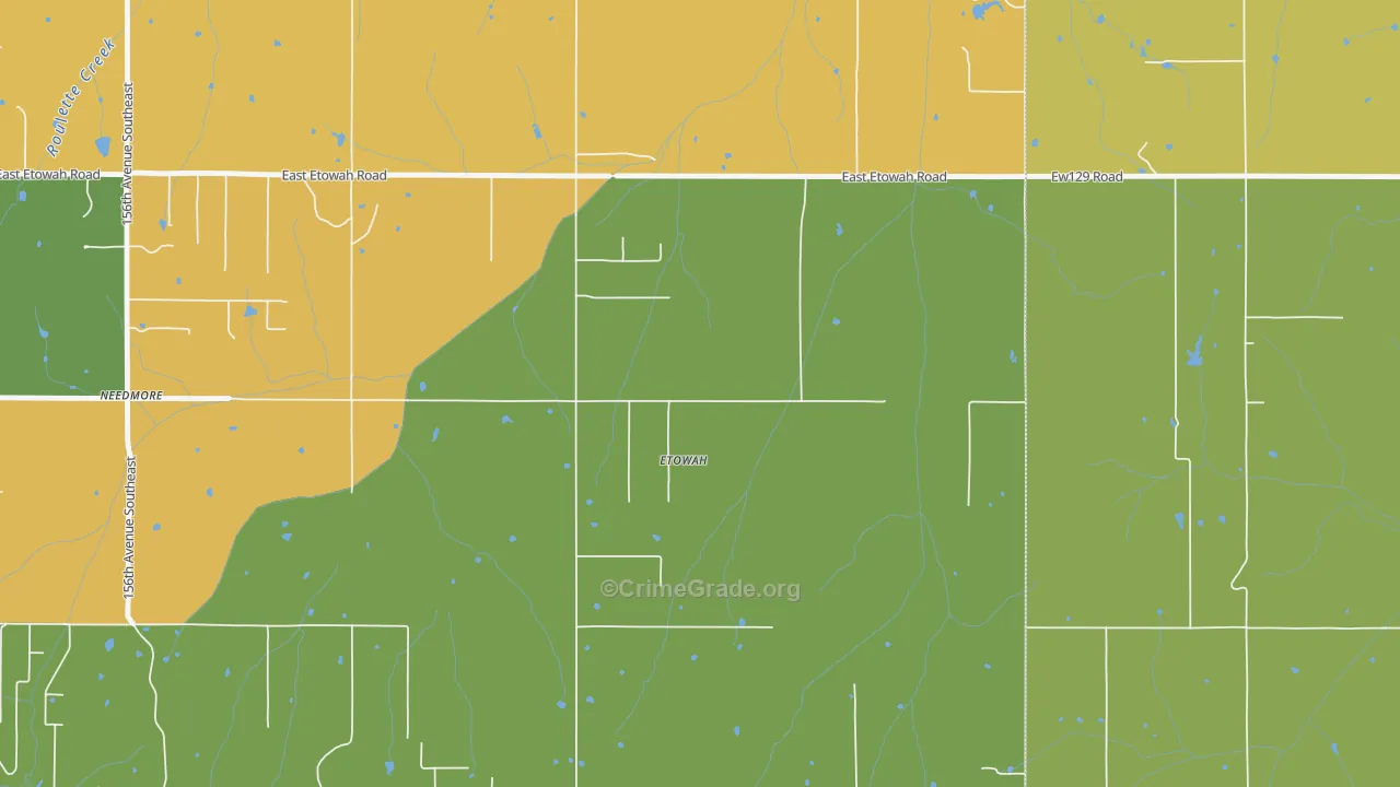 Etowah, OK Map of Vehicle Theft Rates
