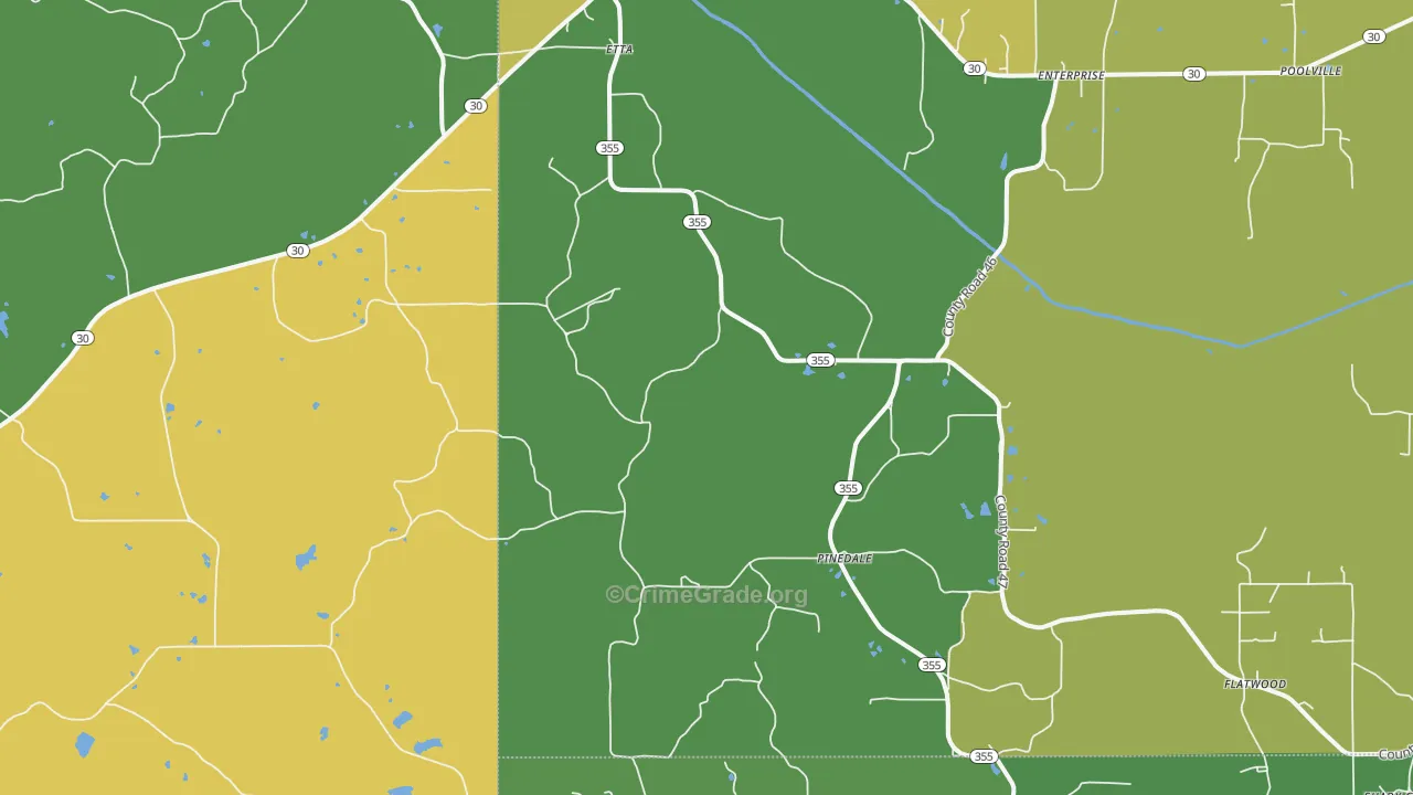 Etta, MS Map of Vehicle Theft Rates