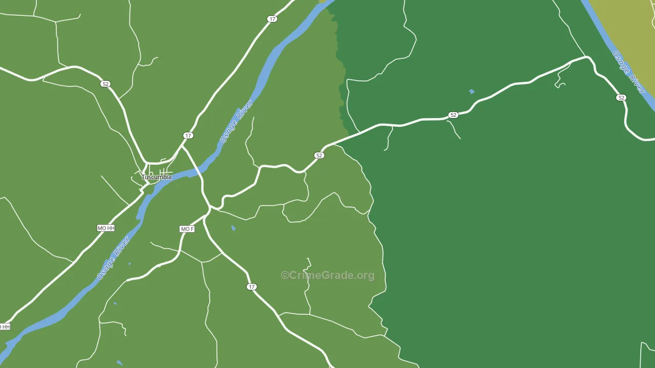 Etterville, MO Map of Vehicle Theft Rates
