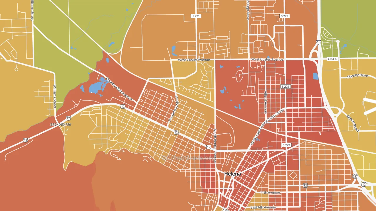 Euclid Ave North, Helena, MT Map of Vehicle Theft Rates