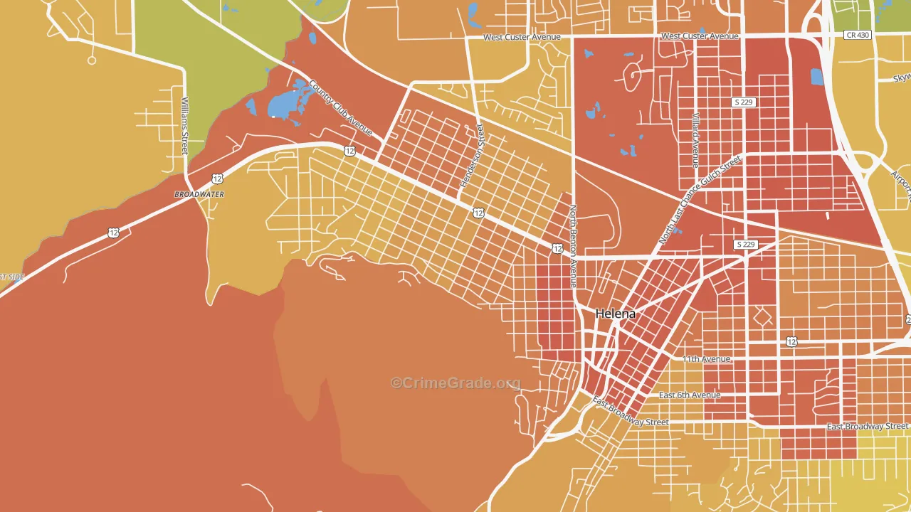 Euclid Ave South, Helena, MT Map of Vehicle Theft Rates