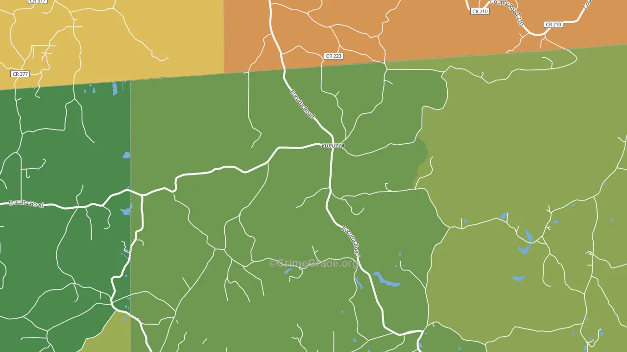Eucutta, MS Map of Vehicle Theft Rates
