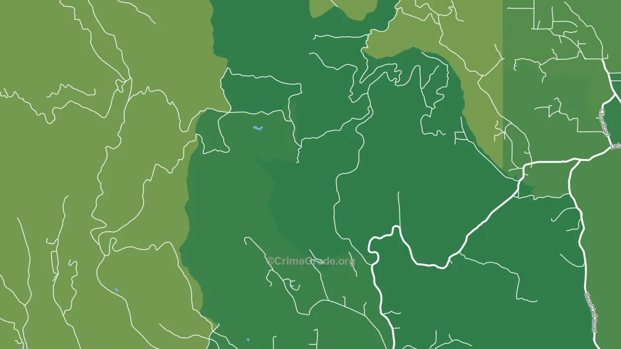 Eufaula Heights, WA Map of Vehicle Theft Rates