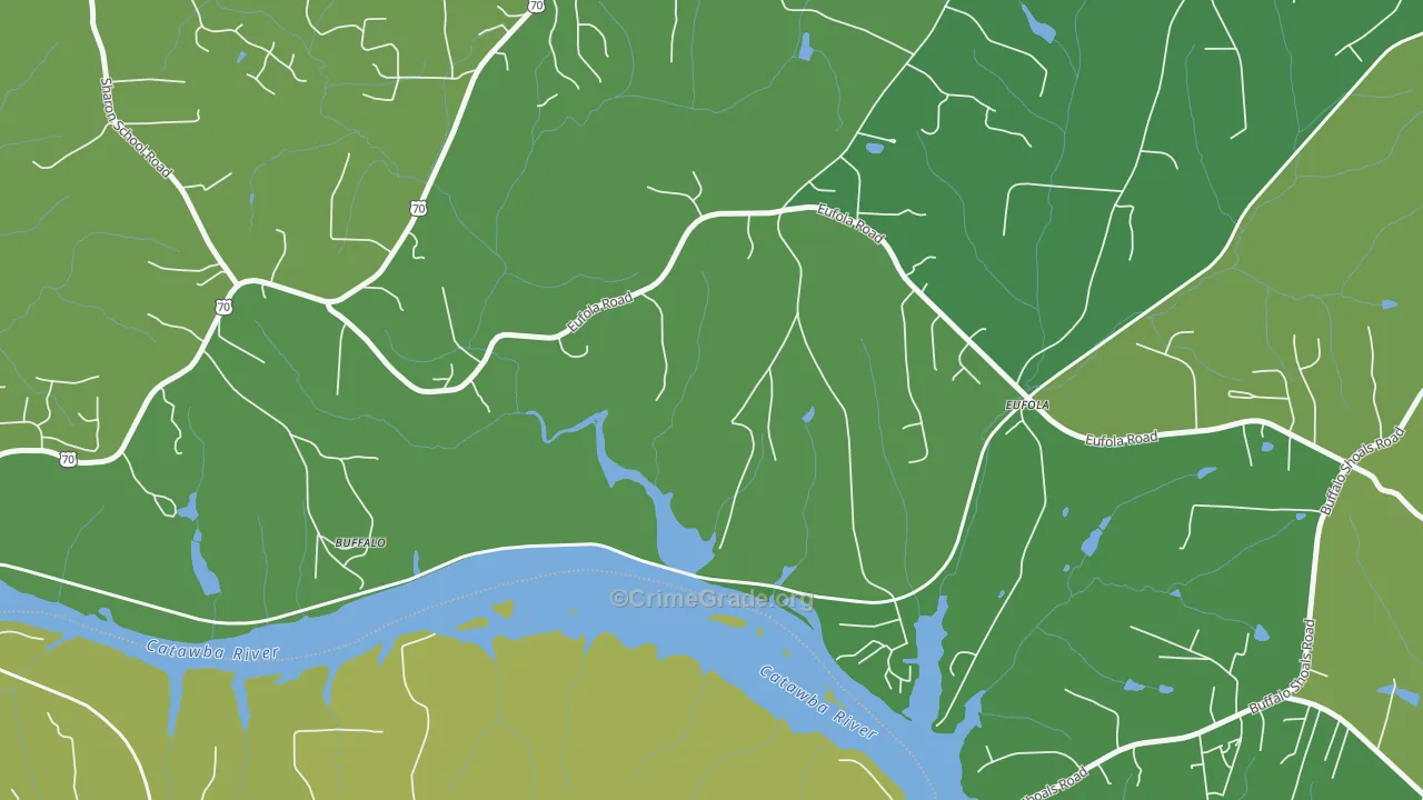 Eufola, NC Map of Vehicle Theft Rates