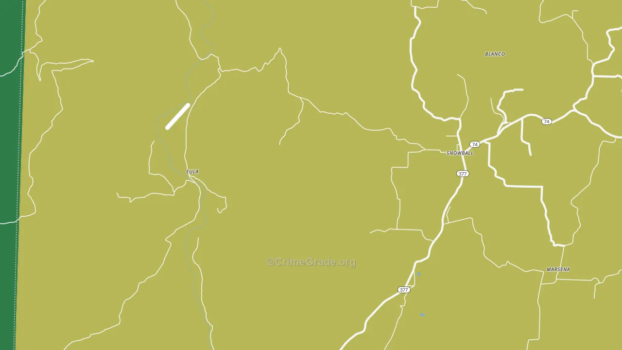 Eula, AR Map of Vehicle Theft Rates