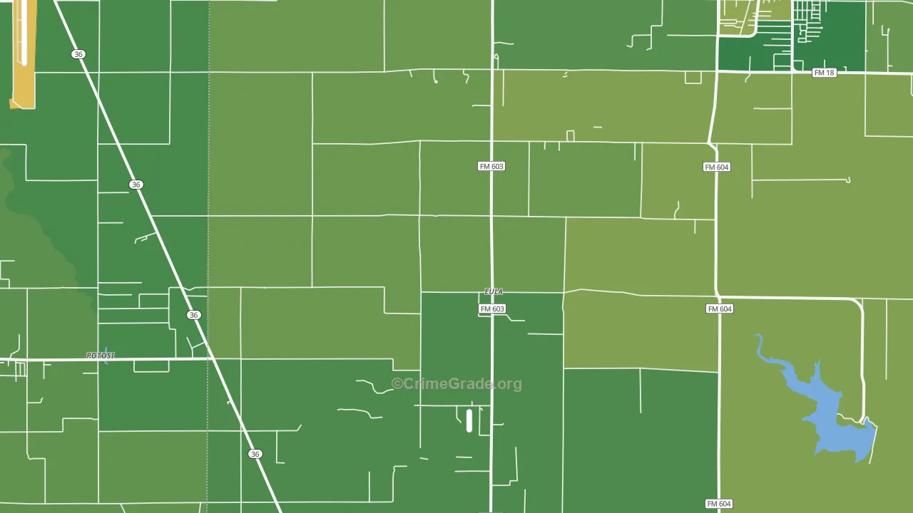Eula, TX Map of Vehicle Theft Rates