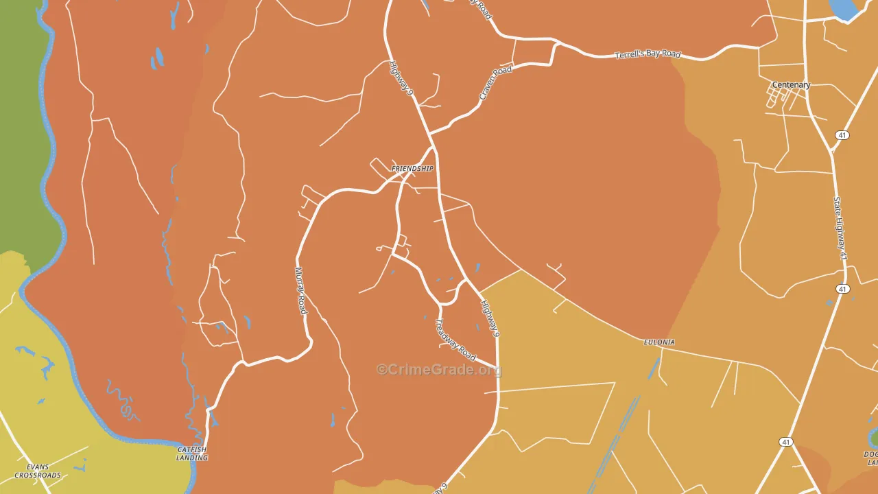 Eulonia, SC Map of Vehicle Theft Rates