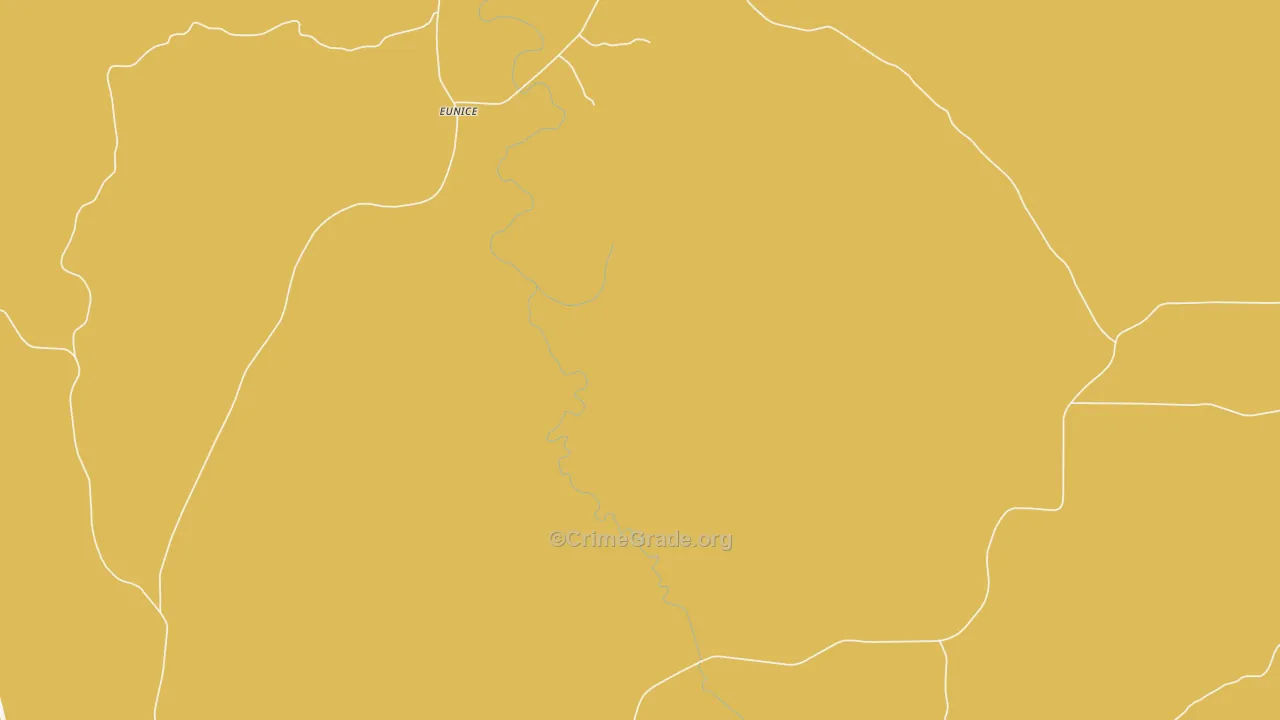 Eunice, MS Map of Vehicle Theft Rates