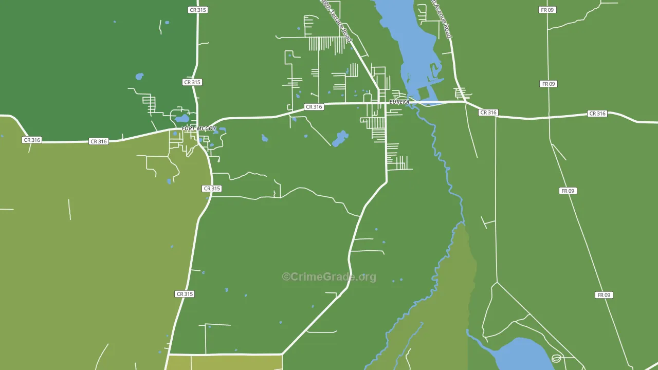 Eureka, FL Map of Vehicle Theft Rates