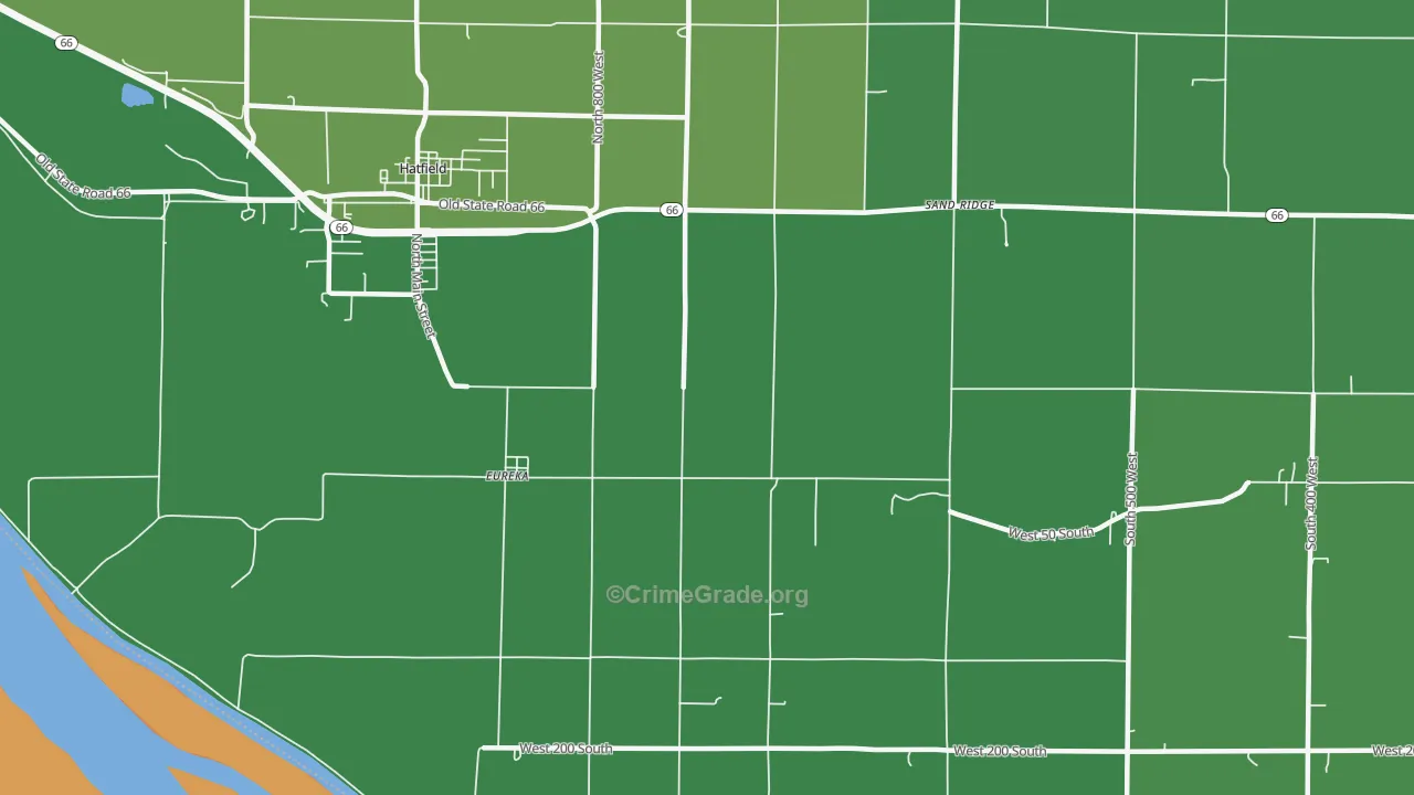 Eureka, IN Map of Vehicle Theft Rates
