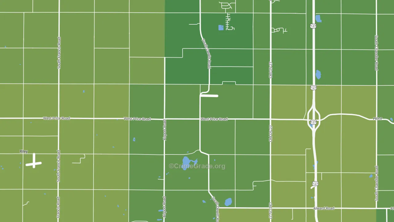 Eureka, MI Map of Vehicle Theft Rates