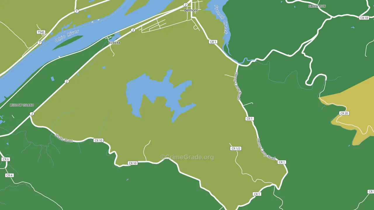 Eureka, WV Map of Vehicle Theft Rates