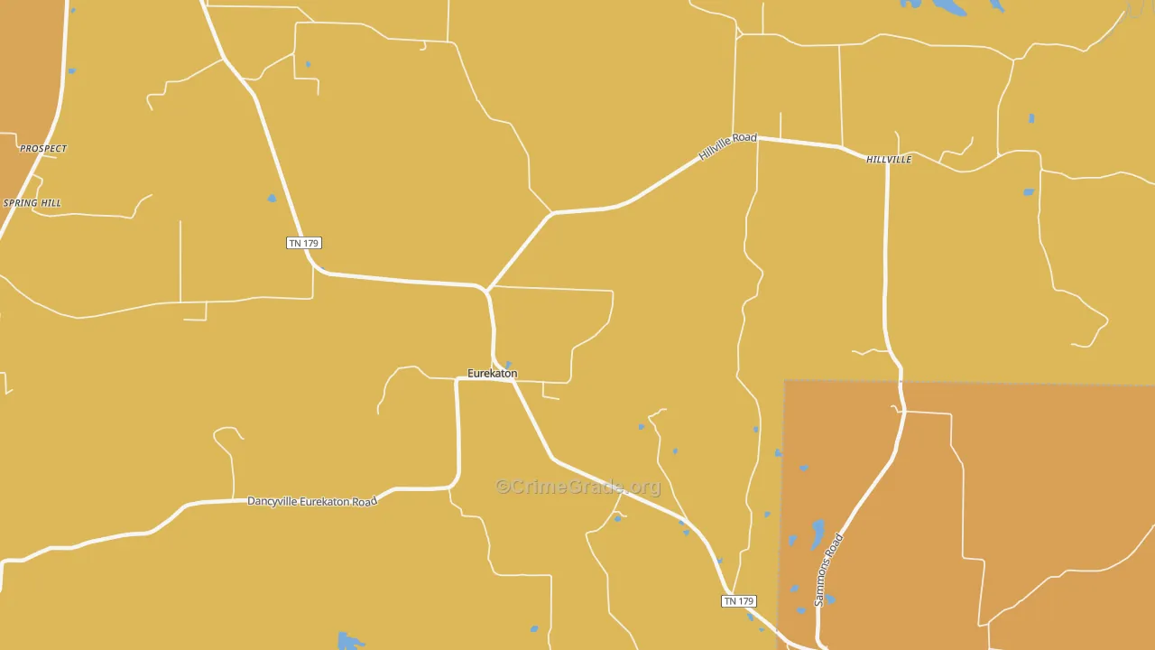 Eurekaton, TN Map of Vehicle Theft Rates