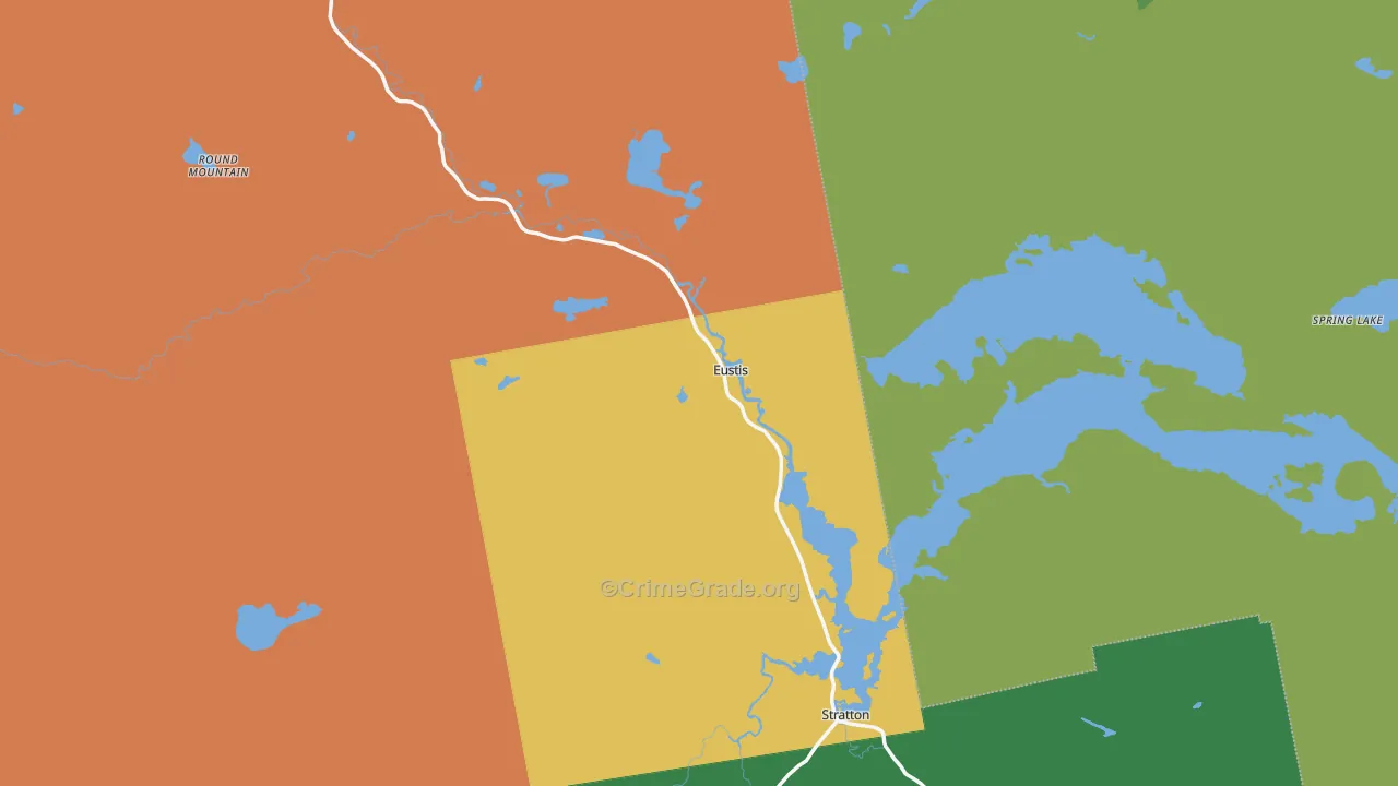 Eustis, ME Map of Vehicle Theft Rates