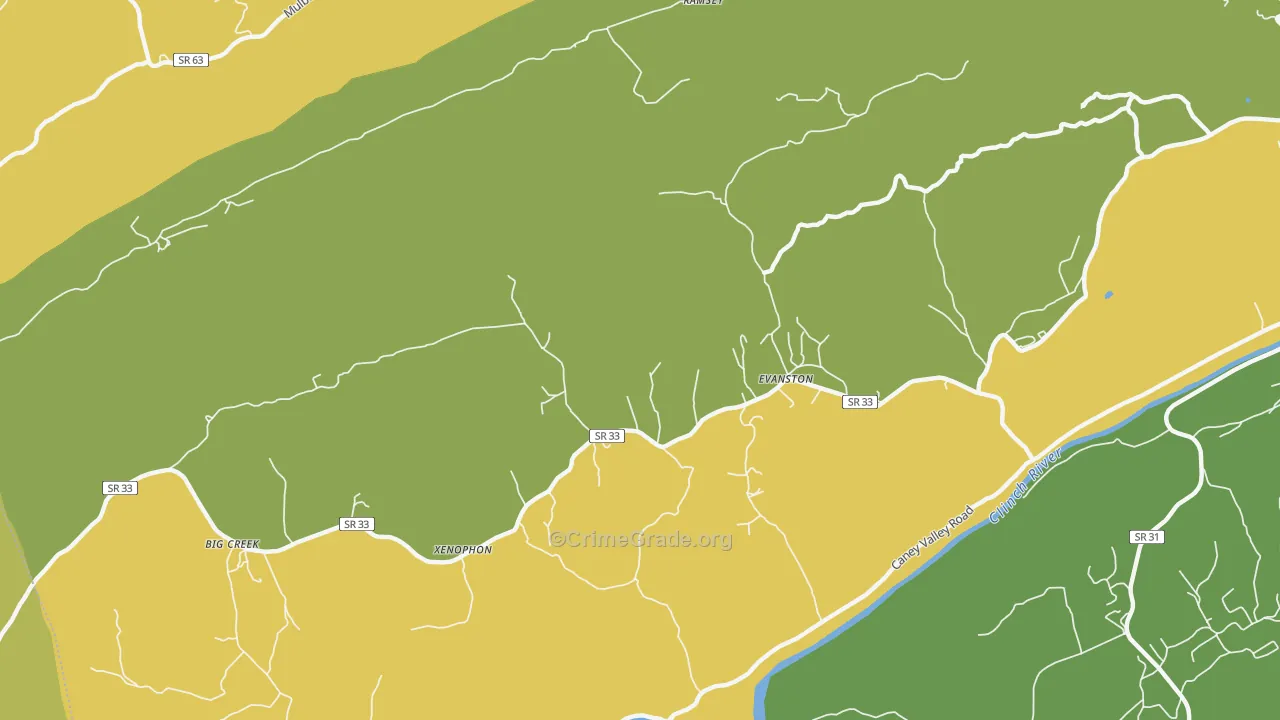 Evanston, TN Map of Vehicle Theft Rates