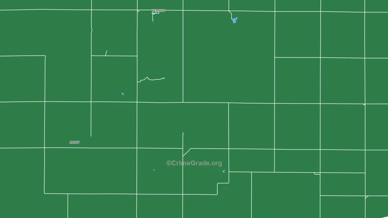 Everett, KS Map of Vehicle Theft Rates