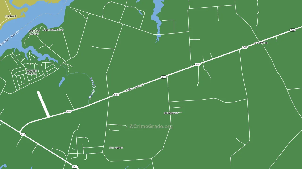 Ewingville, MD Map of Vehicle Theft Rates