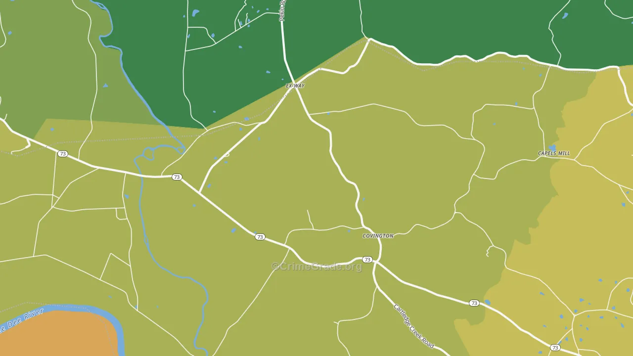 Ex-Way, NC Map of Vehicle Theft Rates