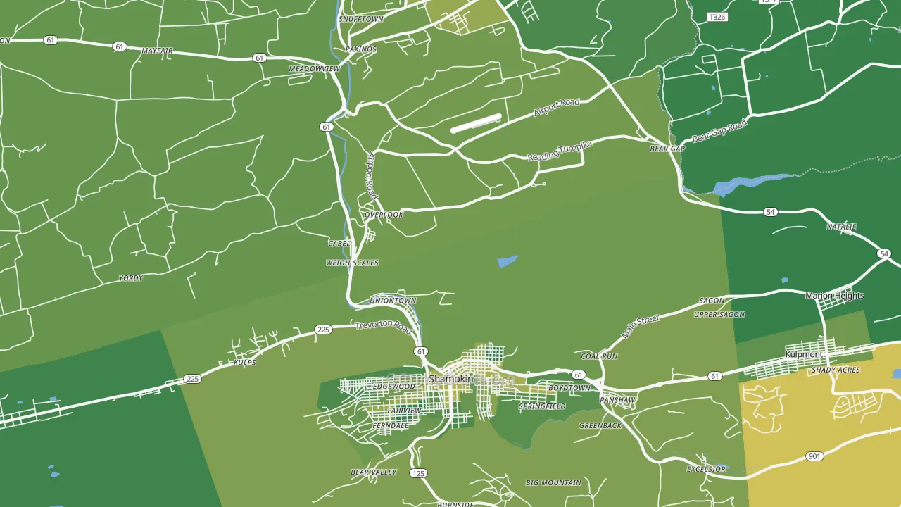 Excelsior, PA Map of Vehicle Theft Rates