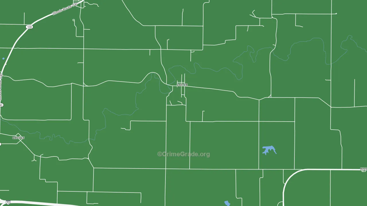 Exeter, IL Map of Vehicle Theft Rates