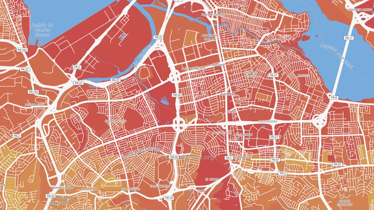 Extencion Roosevelt, San Juan, PR Map of Vehicle Theft Rates